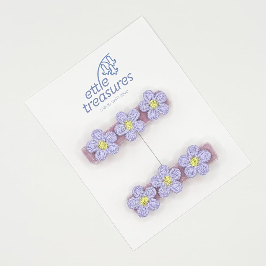 Lilac flower Hair clips 
