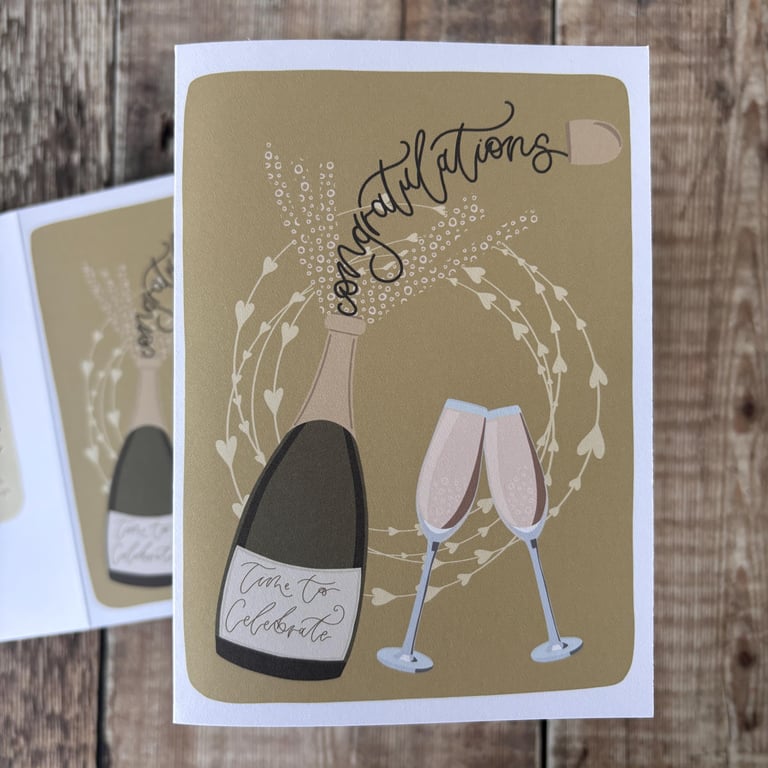 Congratulations Fizz Card: Champagne and Flutes, Celebration, Congratulations