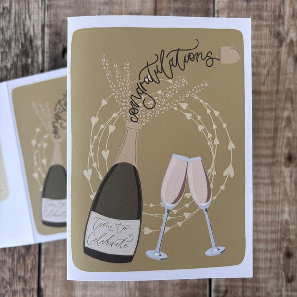 Congratulations Fizz Card: Champagne and Flutes, Celebration, Congratulations
