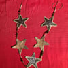 Five star garland. Christmas. Silver. Recycled. Handmade 