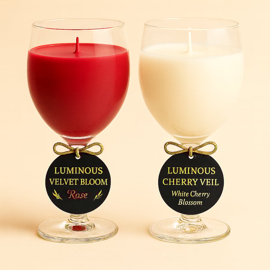 Rose & Cherry Blossom Candle Duo – Luxury Gift Set
