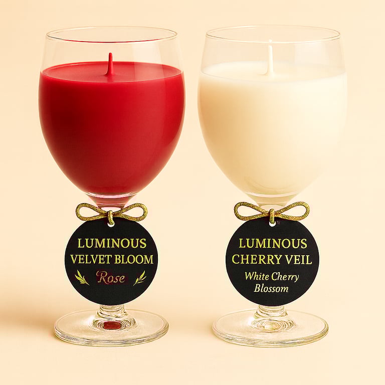 Rose & Cherry Blossom Candle Duo – Luxury Gift Set