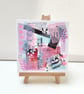 Original work on canvas, Small Abstract Art Painting Collage