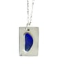 Seaglass Necklace Sterling Silver Jewellery Gift Rare Blue Handmade in Cornwall - Image 4