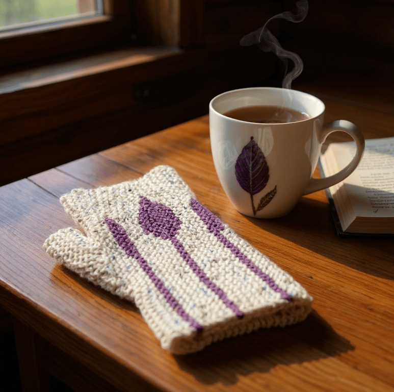 Anthos Gloves Knitting Pattern , Short row colourwork