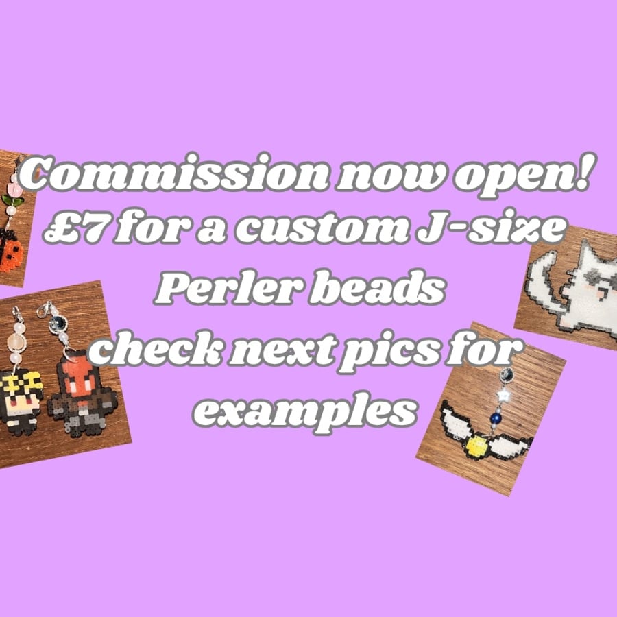 Custom perler bead keychain: J-size