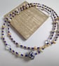 Ceramic Bloom Blue & Gold Floral Necklace - Image 6