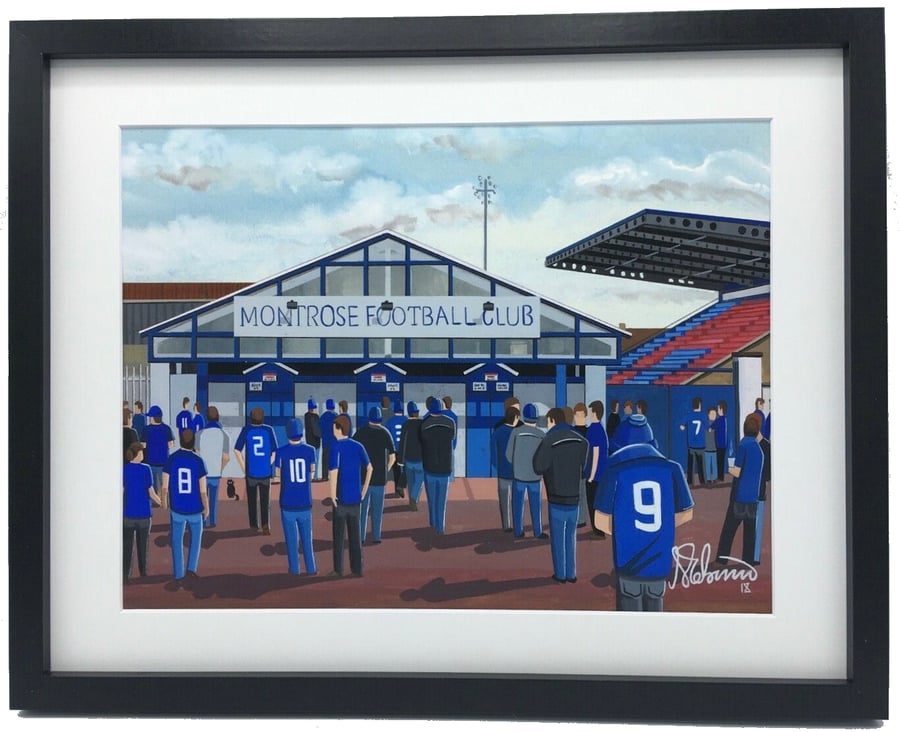 Montrose F.C, Links Park Stadium, High Quality Framed Football Art Print.