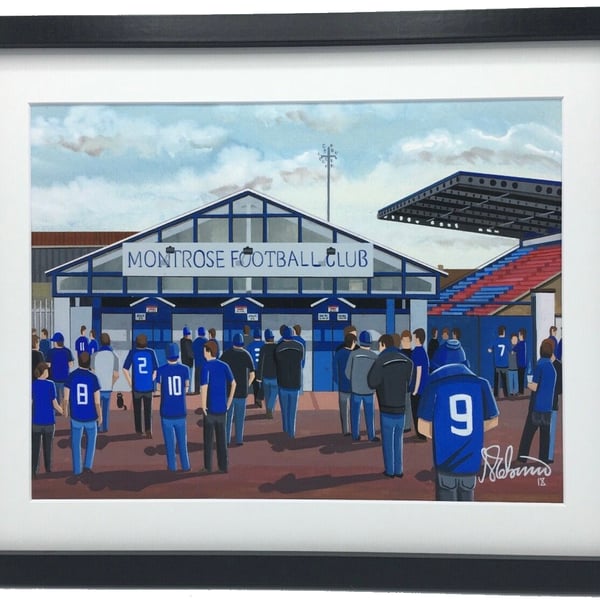 Montrose F.C, Links Park Stadium, High Quality Framed Football Art Print.
