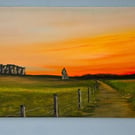 Stonehenge at sunrise on canvas