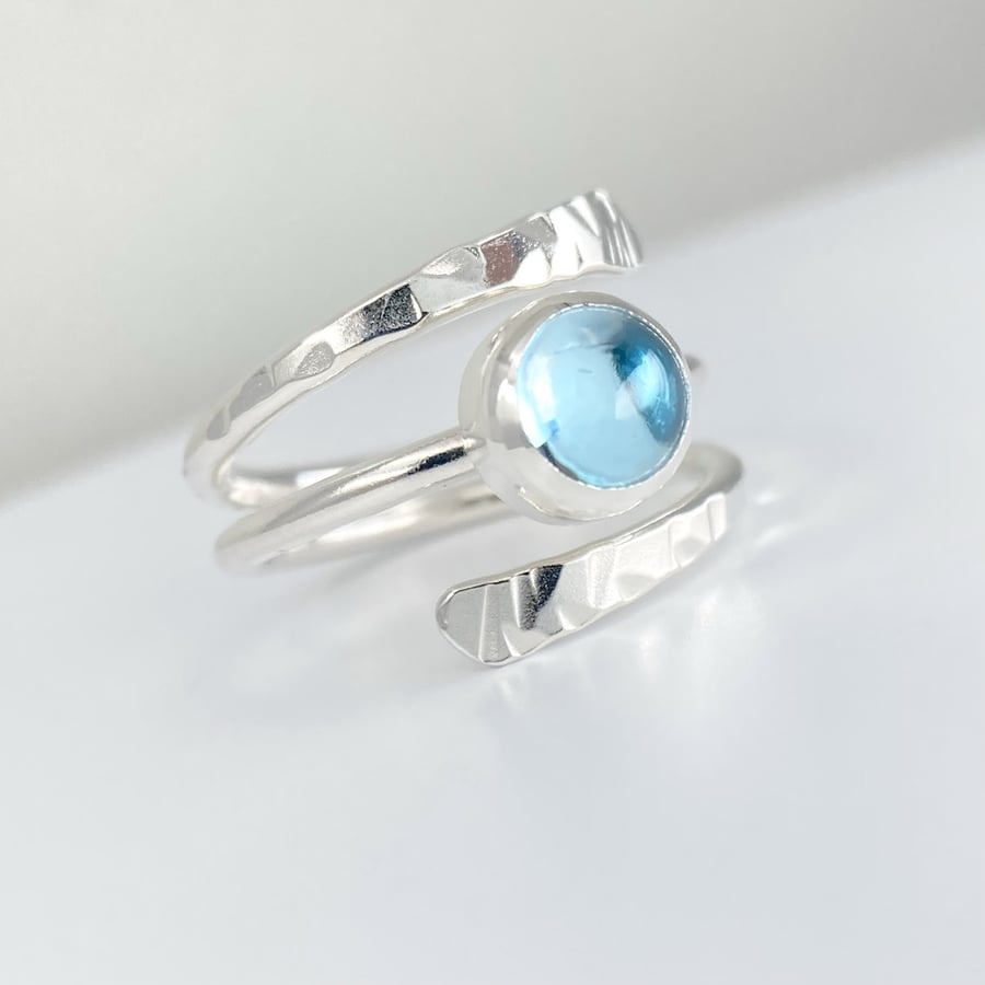 Sky Blue Topaz Satellite Ring
