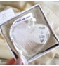 Mum and Dad Memorial Feather Bauble, In Memory of Parents, Heart Glass Christmas