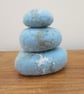 Pebble ornament.  3D abstract sea and beach in blue and turquoise.