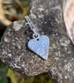 Sterling silver paw print heart pendant and chain