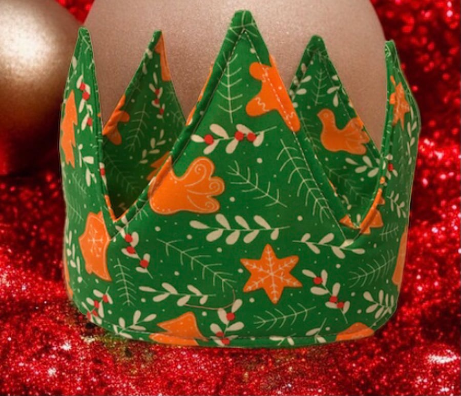Reusable Christmas Fabric Party Crowns - Party Hats -Zero Waste 