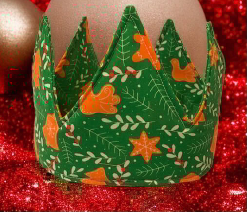 Reusable Christmas Fabric Party Crowns - Party Hats -Zero Waste 