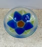 Fused glass small decorative bowl, blue blossom - Image 6