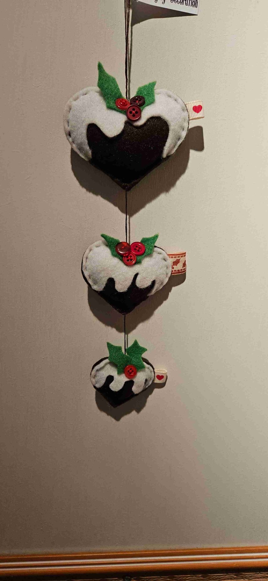 Christmas Pudding Heart Trio