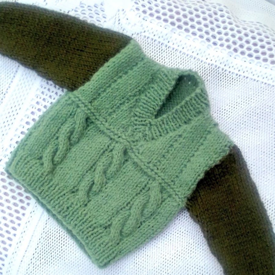 A V-Neck Cabled Jumper for a Child, Child's Cabled Jumper, Birthday Gift