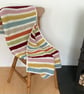 BLANKET , throw , cot bedding .Wool blend. Mid century style . Multicoloured. 