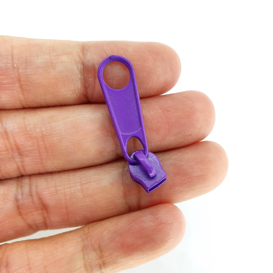 1 Pcs No. 3 Purple Zipper Pull Puller for Nylon Zipper Bag Accessories Supplies