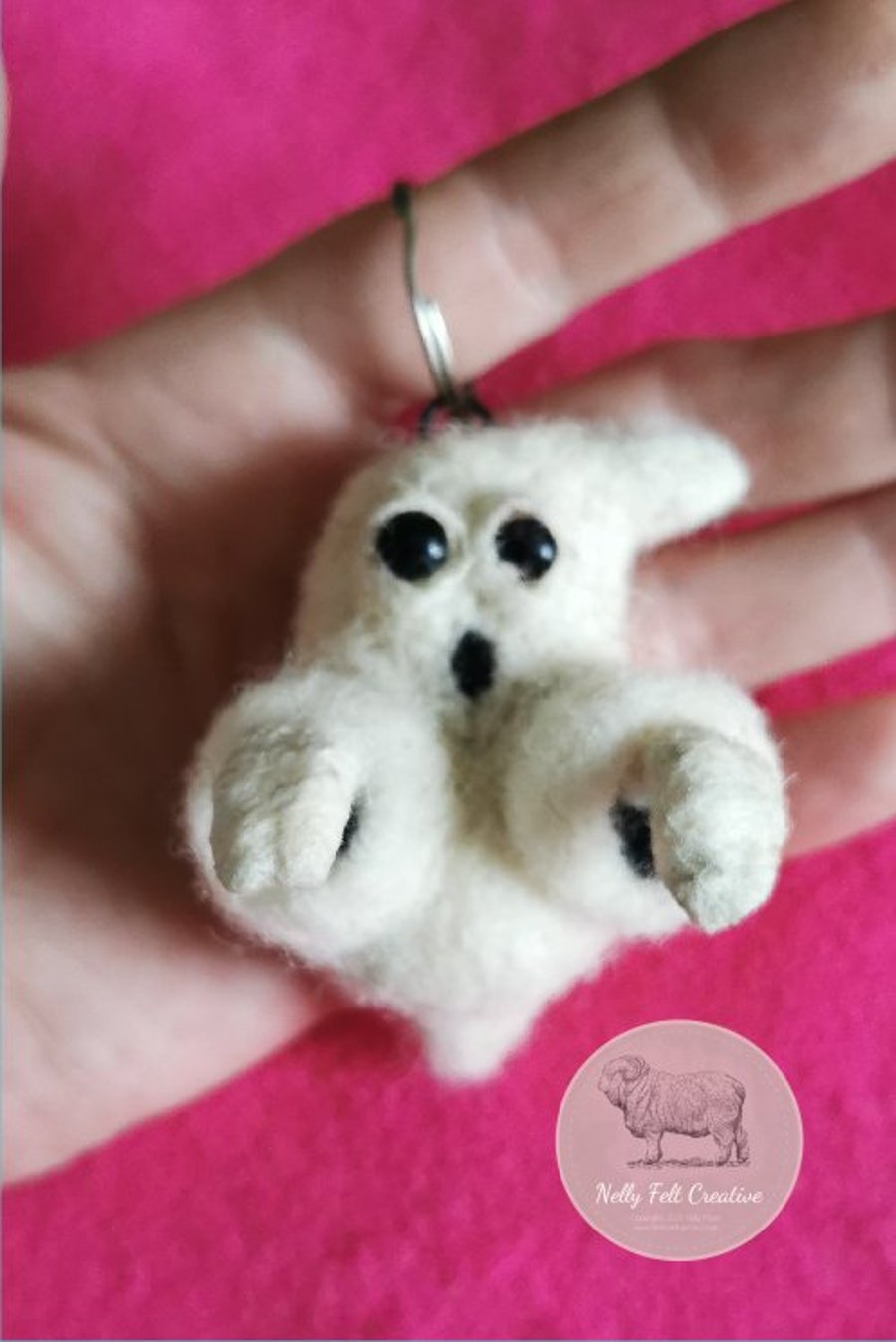 Little Ghostie Charm Needle Felted Ghost accessory