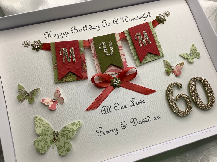 Personalised Birthday Card Gift Boxed Mum Nan Daughter 60th 50th 40th Any Age