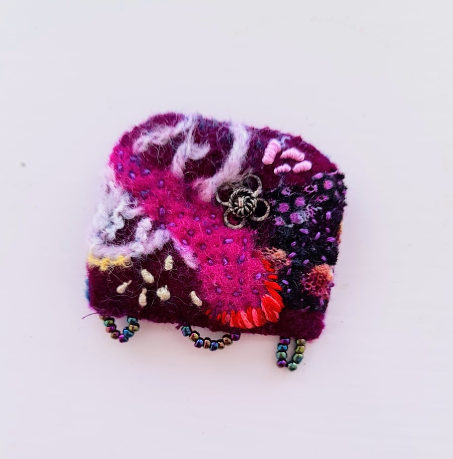 Felt and Textile Brooch