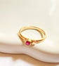 Ruby Gold Heart Ring Handmade  - Image 1
