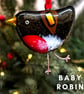 Sparkly Fused Glass BABY Robin