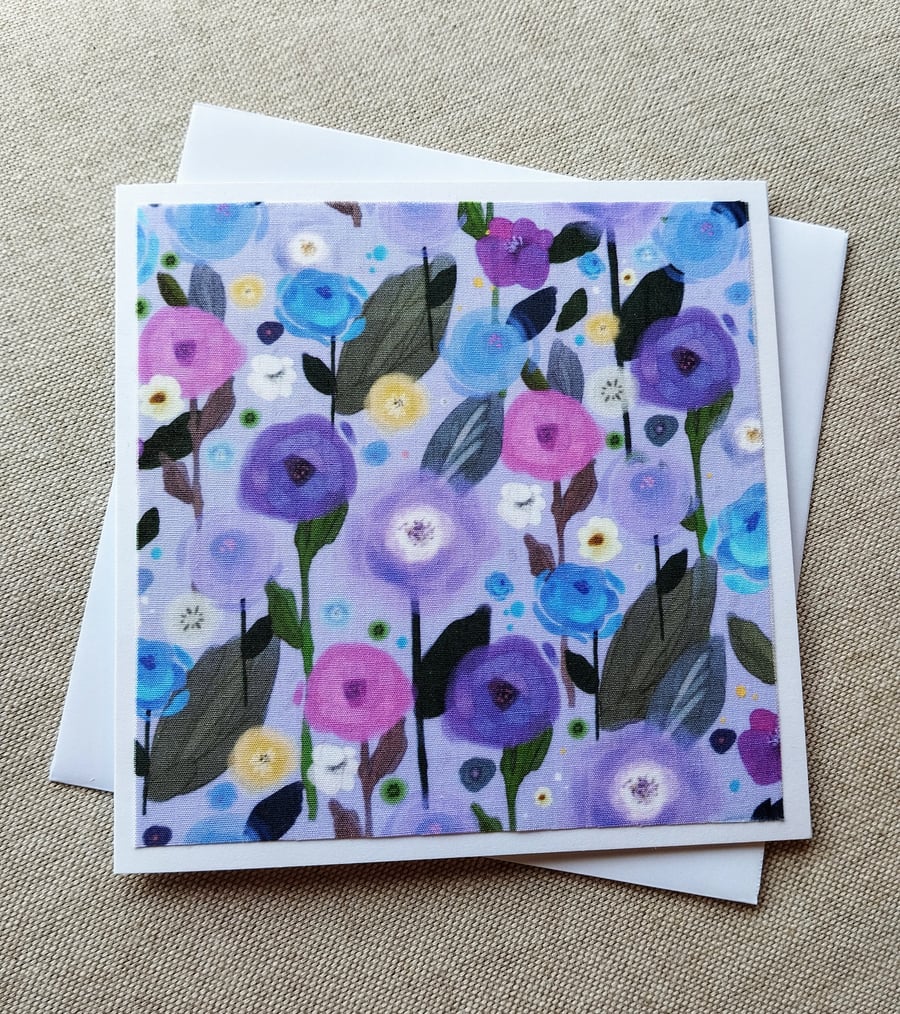 Floral fabric card 