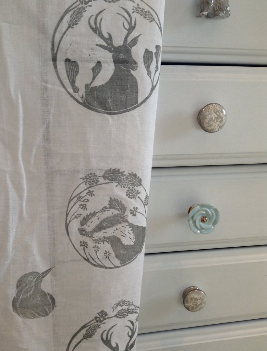 Hand printed Voile Panel