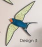 Flying Wooden Wall Hanging Barn Swallows - Hand Painted  - Image 5