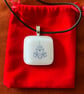 Handcrafted Artisan Christmas Tree Pendant on Adjustable Black Necklace 