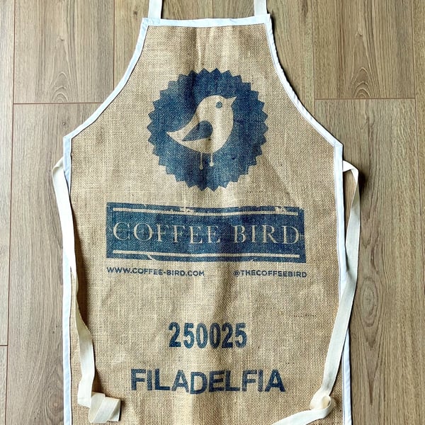 Bib Apron Made With An Old Coffee Sack - Handmade Upcycling