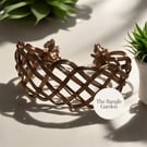 Handmade wire woven copper bangle