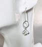 Blooming Blossom Sterling Silver Circle Drop Earrings on Hook Wires