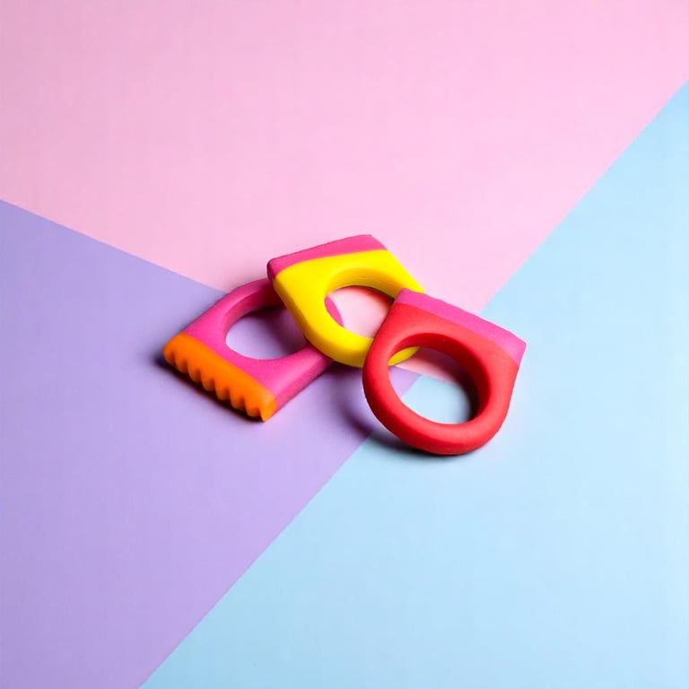 Handmade Polymer Clay Statement Ring – Colourful, Comfortable and Lightweight