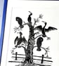 Cormorants - lino cut print - Image 1