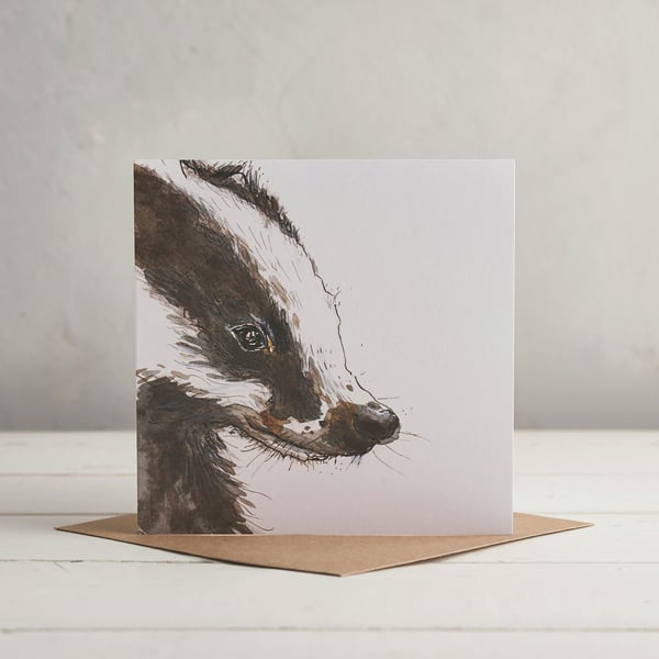 Badger greetings card