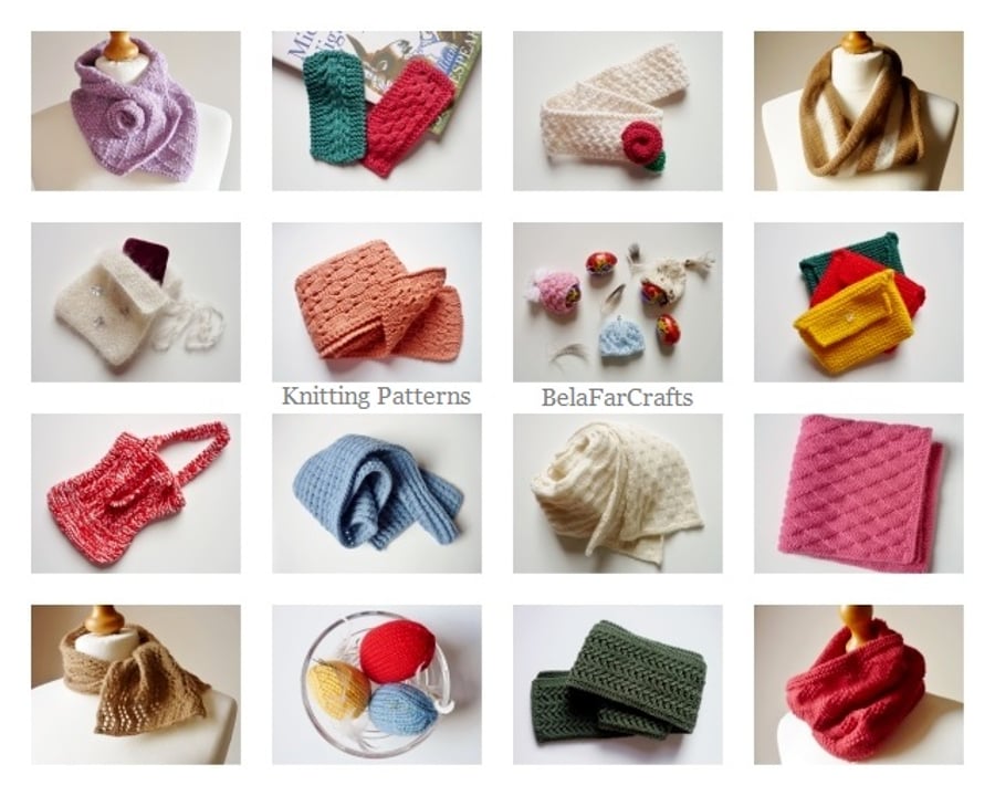 Choose any 3 KNITTING PATTERNs - PDF files - BelaFarCrafts patterns