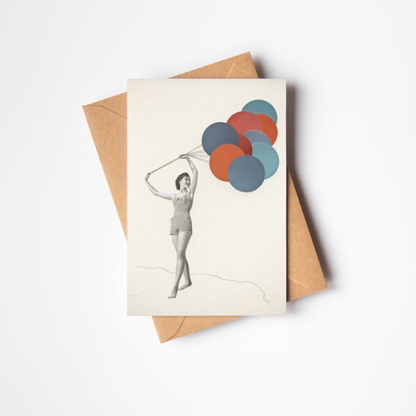 Beach Girl Card - Balloons