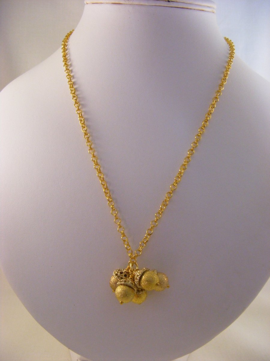 Golden Acorn Necklace