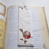 cute robin embroidered fabric bookmarks