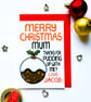 Funny Christmas Card Mum Xmas Pudding Card From Children for Mother Personalised - Image 1