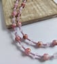 Pink and White Marble Effect Necklace with Lilac and Gold - Image 4