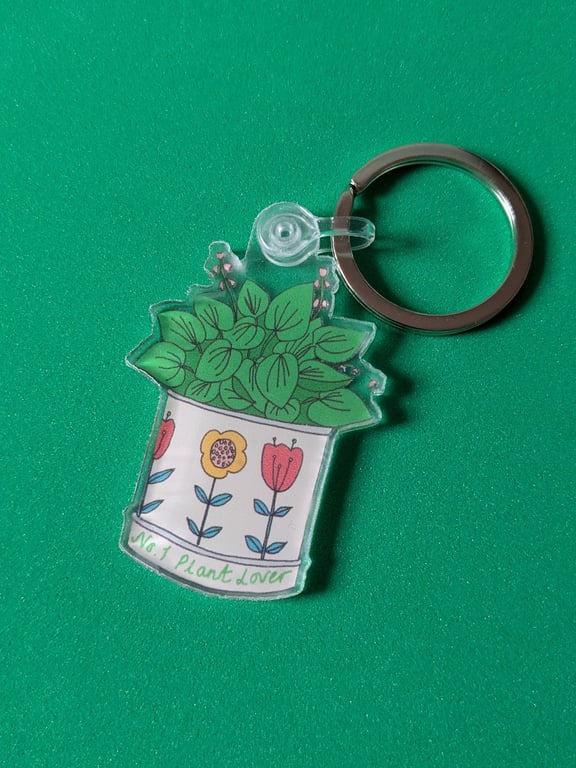 No.1 plant lover keyring or bag charm