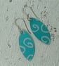 Aqua coloured Batik style Earrings - Image 2