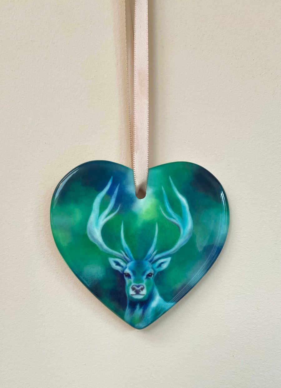  Perfectly Imperfect - Heart shaped Stag ornament - a 'second'