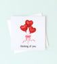Heart Foil Balloons Card – Thinking of You, Sending Hugs, I Love You - Image 1